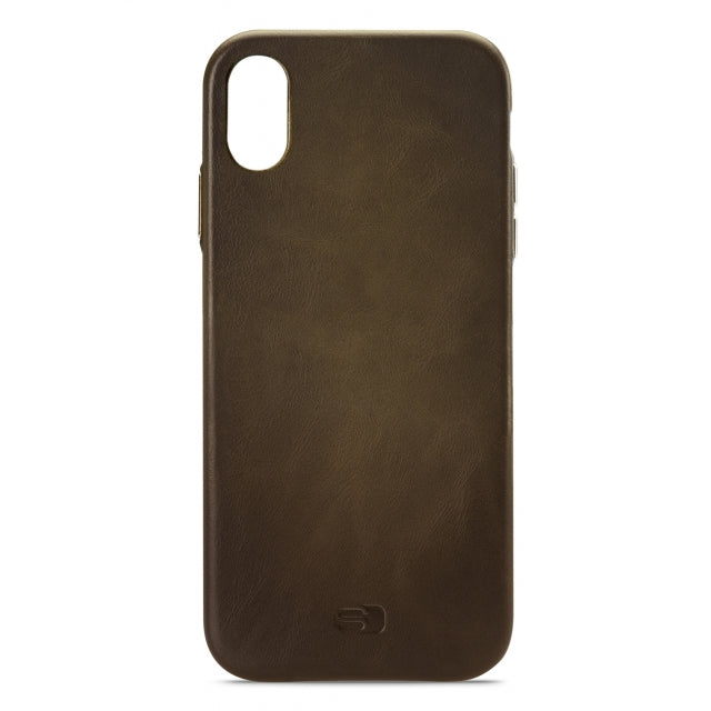 Senza Desire Leather Cover Apple iPhone Xs Max Burned Olive