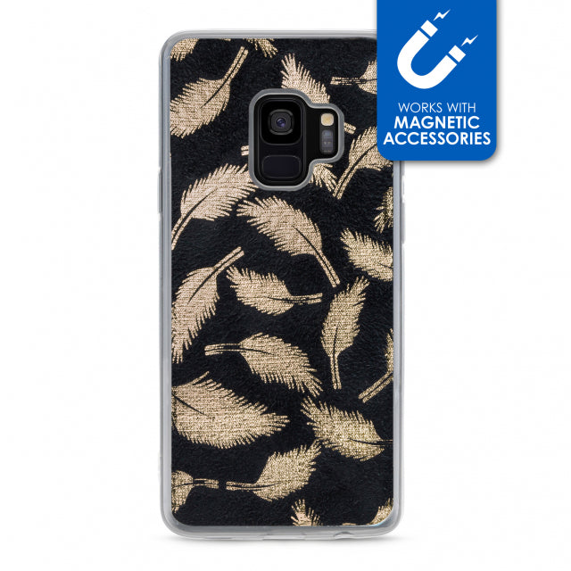 My Style Magneta Case for Samsung Galaxy S9 Golden Feathers