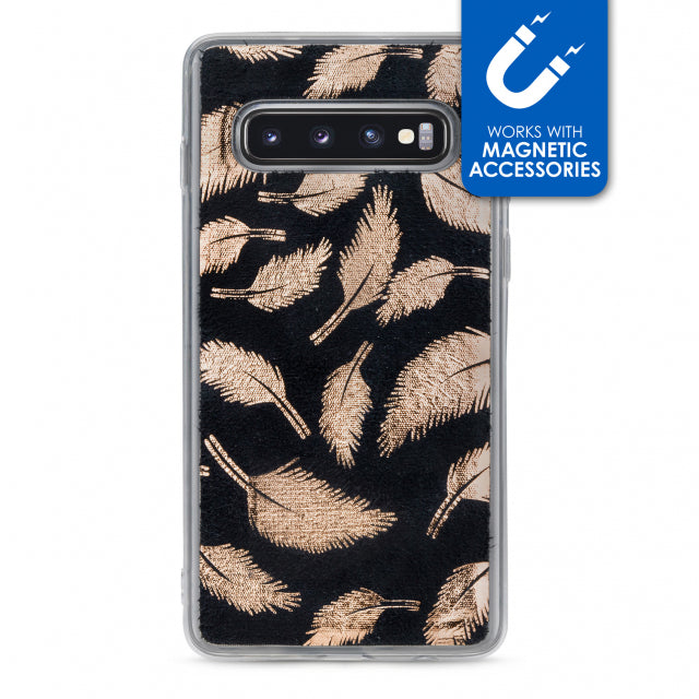 My Style Magneta Case for Samsung Galaxy S10 Golden Feathers