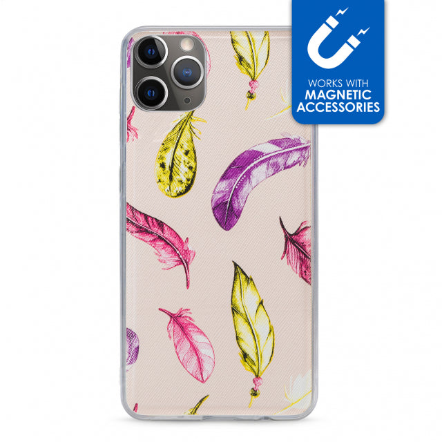 My Style Magneta Case for Apple iPhone 11 Pro Beige Feathers