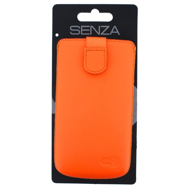 Senza Leather Slide Case Neon Orange Size XXL