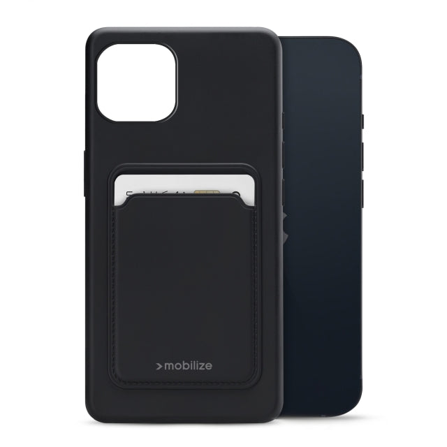 Mobilize Rubber Gelly Card Case Apple iPhone 13 Matt Black