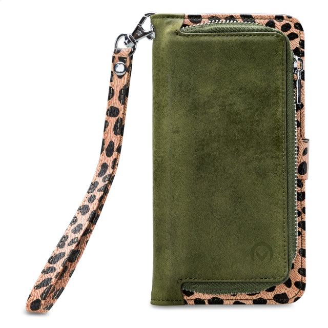 Mobilize 2in1 Magnet Zipper Case Samsung Galaxy S21 FE 5G Olive/Leopard