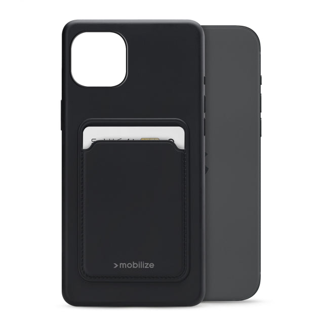 Mobilize Rubber Gelly Card Case Apple iPhone 15 Plus Matt Black