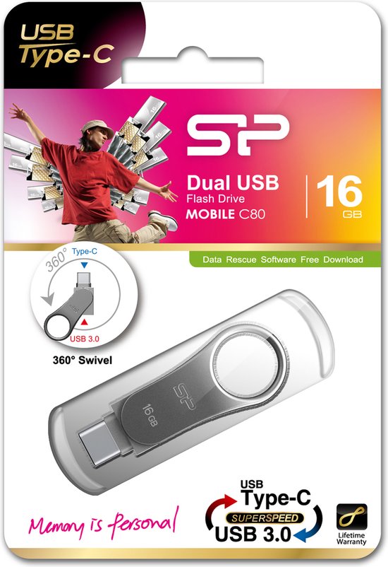 Silicon Power Mobile C80 - USB-stick - 16 GB