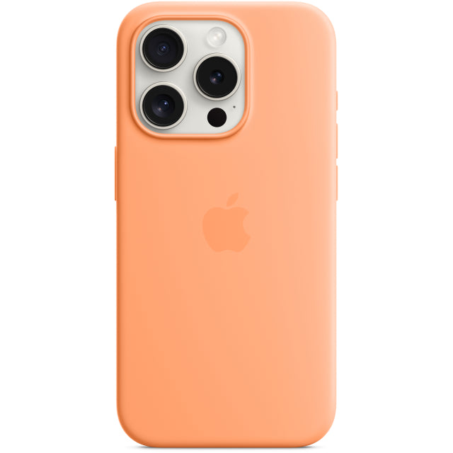 MT1H3ZM/A Apple Silicone Case with MagSafe iPhone 15 Pro Sorbet Orange