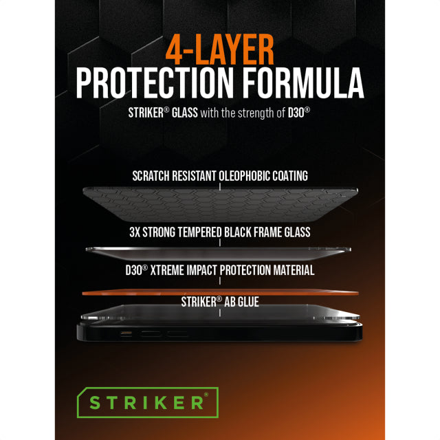 POS - Striker D3O - Forex Single Signing - Double Sided Print - 15x20cm - 4-Layer Formule incl. klittenband