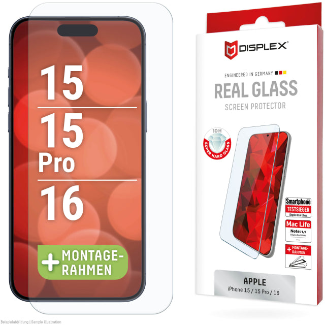 DISPLEX Real Glass iPhone 15/15 Pro/16