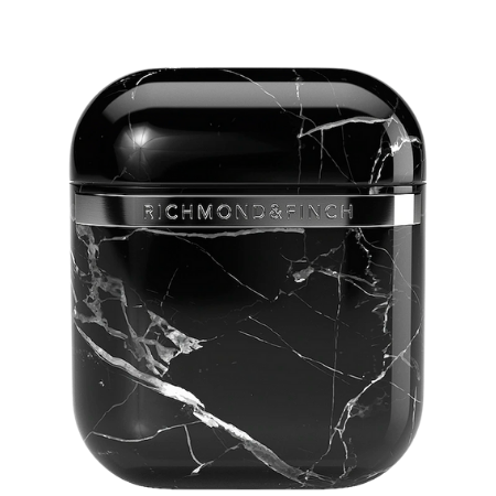 Richmond & Finch Black Marble marmer hoesje voor AirPods 1 en 2 - zwart