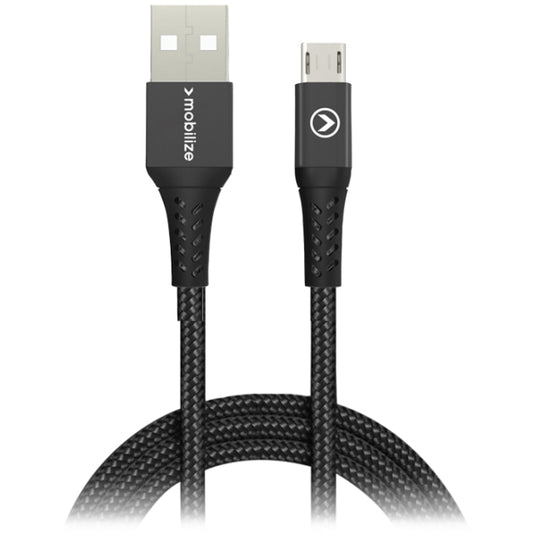 Mobilize Strong Nylon Cable USB to Micro USB 1m. 12W Black
