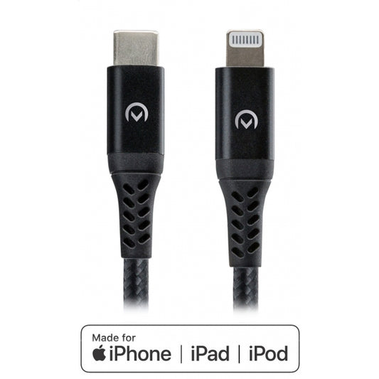 Mobilize Strong Nylon Cable USB-C to MFi Lightning 2m. 60W Black