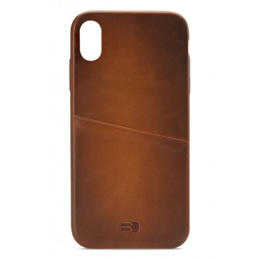 Senza Desire Leather Cover with Card Slot Apple iPhone Xs Max Burned Cognac