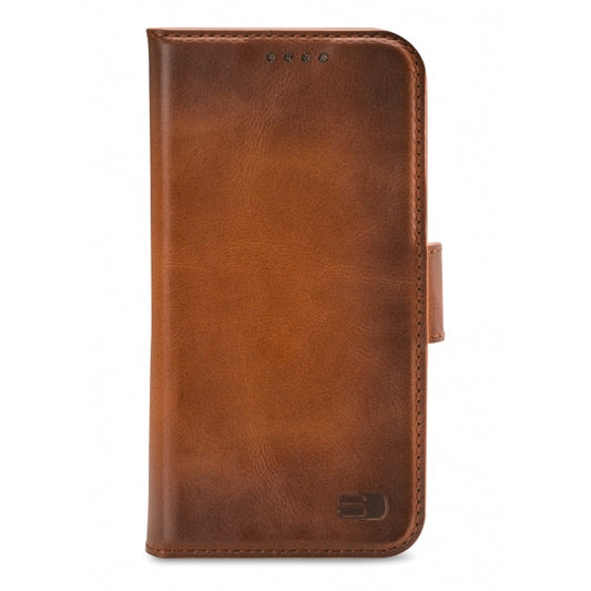 Senza Desire Leather Wallet Apple iPhone 13 Burned Cognac