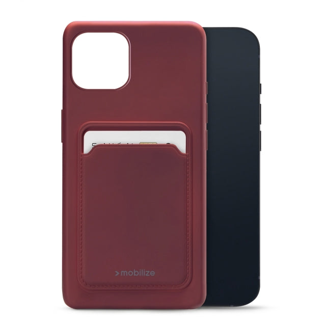 Mobilize Rubber Gelly Card Case Apple iPhone 13 Mini Matt Bordeaux