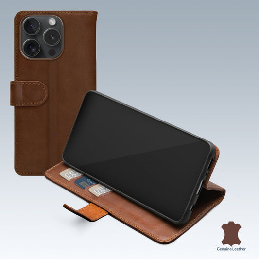 Mobilize Leather Wallet Apple iPhone 15 Pro Brown