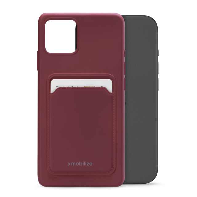 Mobilize Rubber Gelly Card Case Apple iPhone 15 Matt Bordeaux