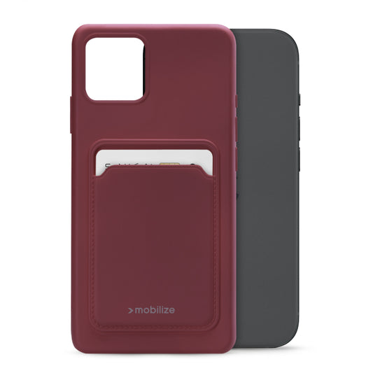 Mobilize Rubber Gelly Card Case Apple iPhone 15 Matt Bordeaux
