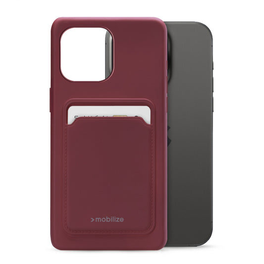 Mobilize Rubber Gelly Card Case Apple iPhone 15 Pro Max Matt Bordeaux