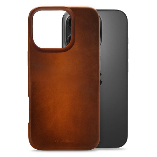 Mobilize Magsafe Compatible Premium Leather Case Apple iPhone 16 Pro Burned Cognac