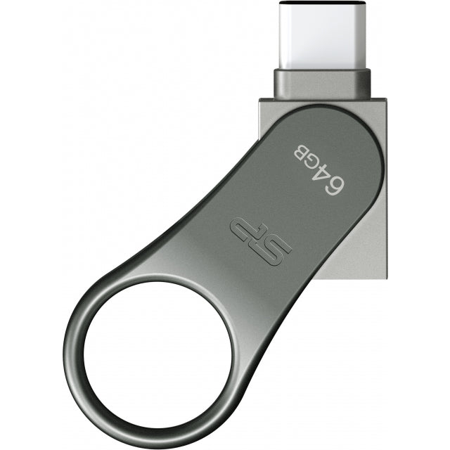 Silicon Power C80 Dual USB Pendrive Mobile 64GB USB-C Grey