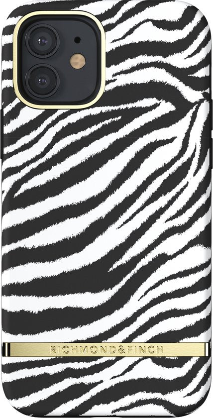 Richmond & Finch Zebra zebraprint hoesje voor iPhone 12 en iPhone 12 Pro - zwart