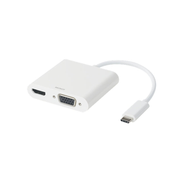 USBC-HDMI16 DELTACO USB-C HDMI/VGA AV Adapter White