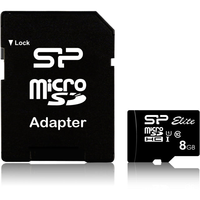 Silicon Power Micro SDHC incl. SD Adapter 8GB UHS-1 Class 10