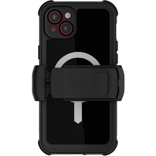 Ghostek Nautical Waterproof MagSafe Case + Belt Swivel Holster Apple iPhone 15 Plus Black