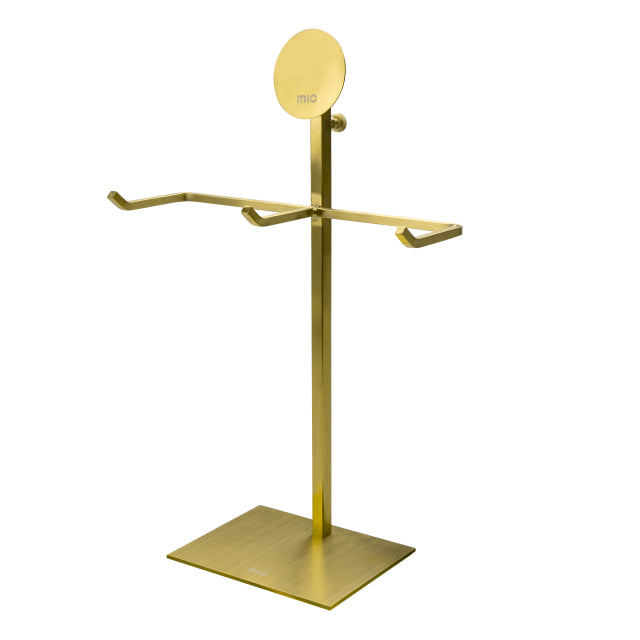 POS - MIO - Counter Display 3 hooks + Product Display Adjustable Angle Brushed Gold