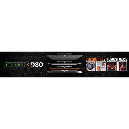 POS - Striker D3O - Forex Horizontal - Double sided print - 100x20cm - 4-Layer Formule incl. klittenband