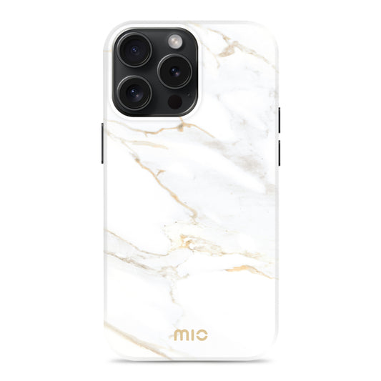 MIO White Marble Magsafe Compatible for iPhone 15 Pro