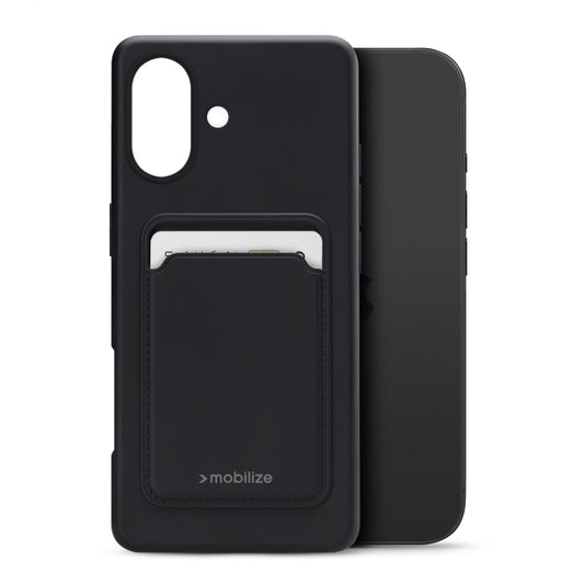 Mobilize Rubber Gelly Card Case Apple iPhone 17 Matt Black