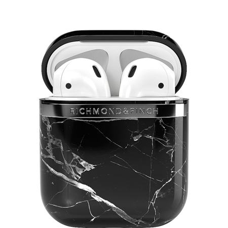 Richmond & Finch Black Marble marmer hoesje voor AirPods 1 en 2 - zwart