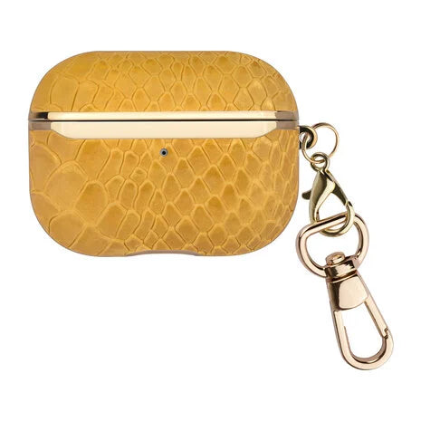 UNIQ Accessory Airpods Pro Case - Snake Leather Geel